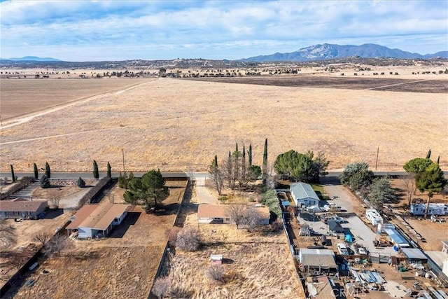 aerial view with a mountain view