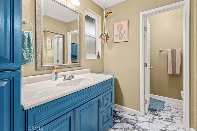 bathroom with toilet and vanity