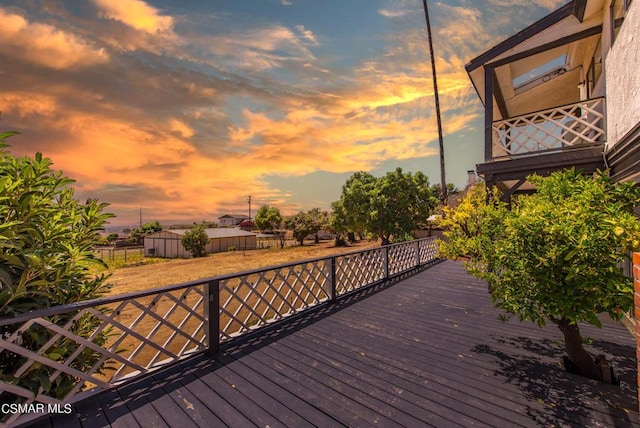 view of deck at dusk