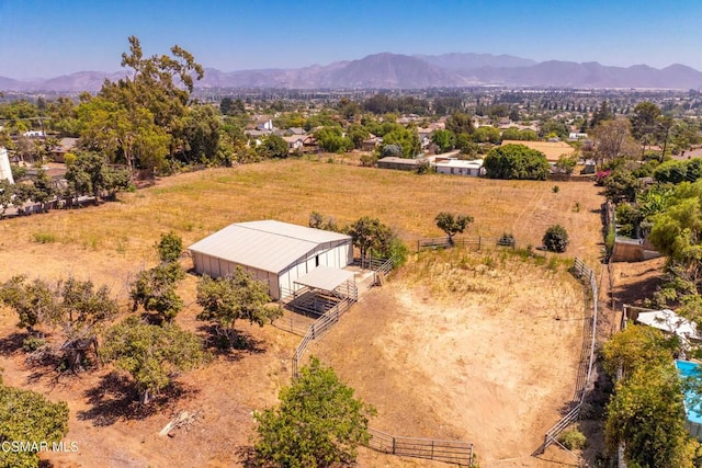 bird's eye view with a mountain view