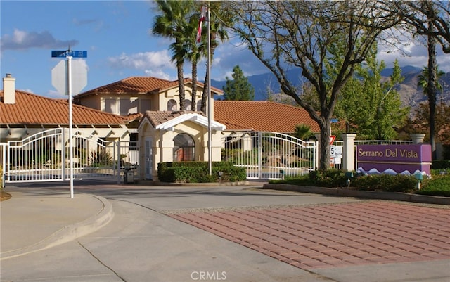 exterior space with a mountain view