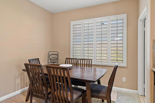 view of tiled dining area