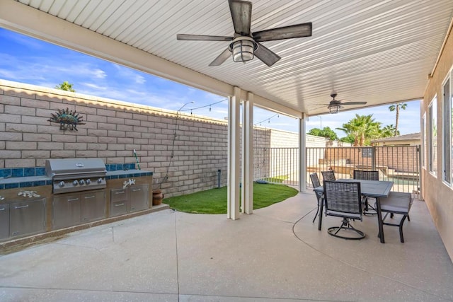 view of patio featuring grilling area