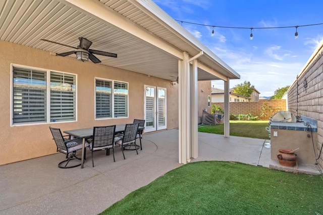 view of patio / terrace featuring grilling area and ceiling fan