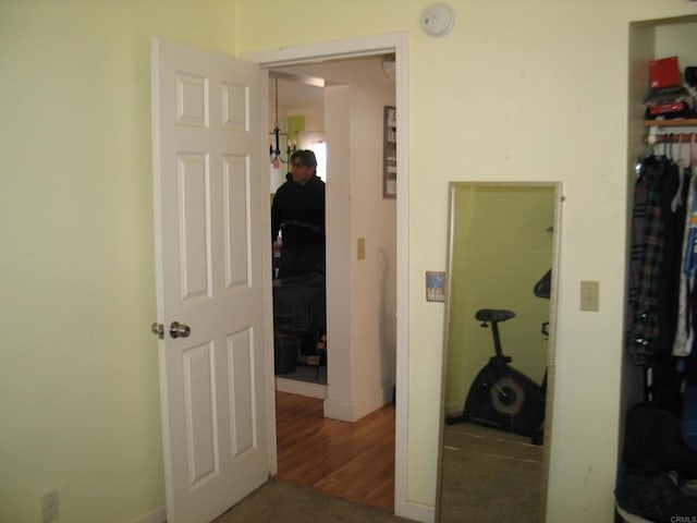 hall featuring hardwood / wood-style floors