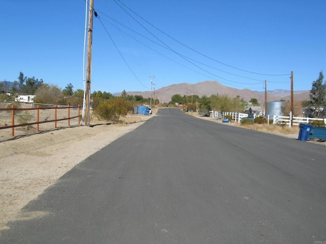 view of road with a mountain view