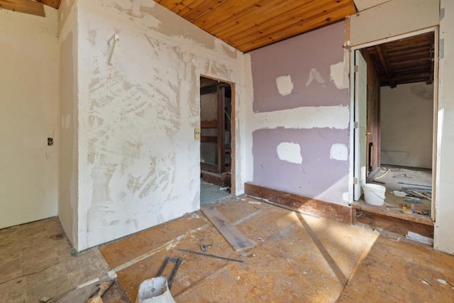 spare room featuring wooden ceiling