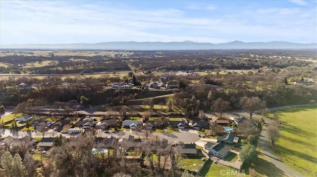 birds eye view of property featuring a residential view and a mountain view