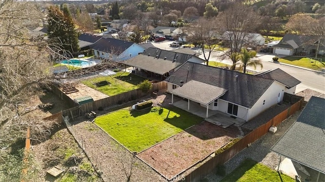 birds eye view of property featuring a residential view