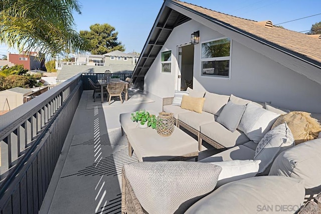 view of patio featuring an outdoor living space