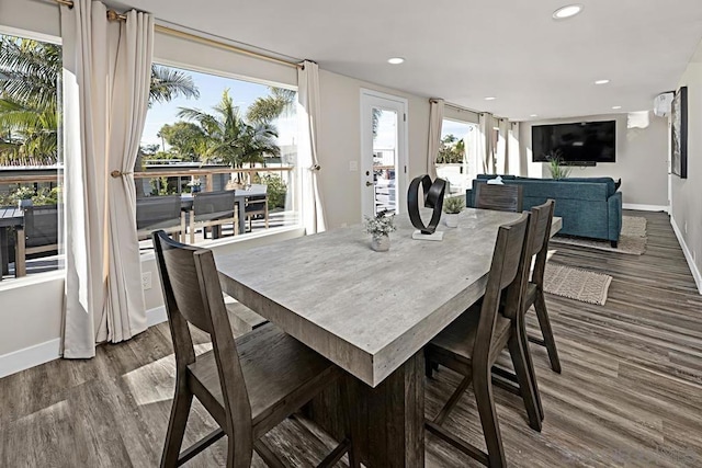 dining area featuring hardwood / wood-style floors