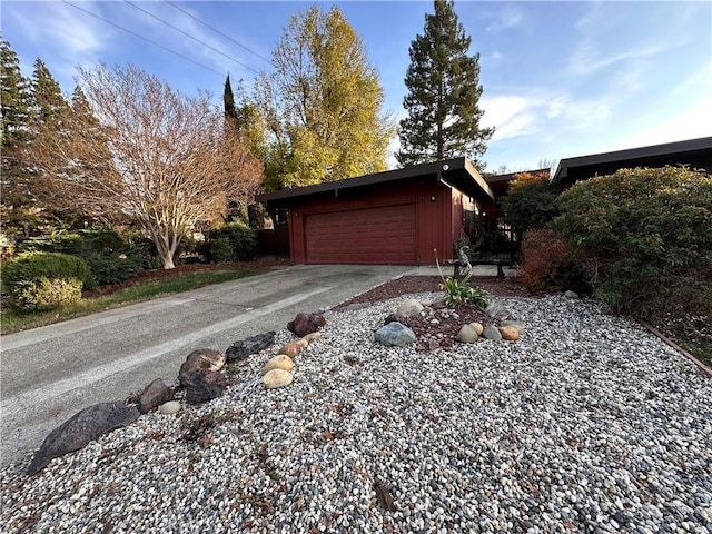 view of home's exterior with a garage