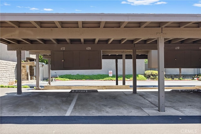 view of covered parking lot