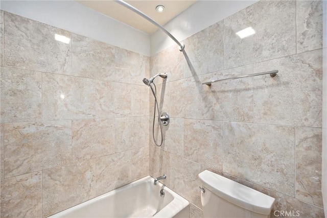 full bath with shower / bath combination and toilet