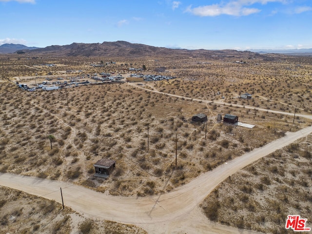 bird's eye view with a mountain view