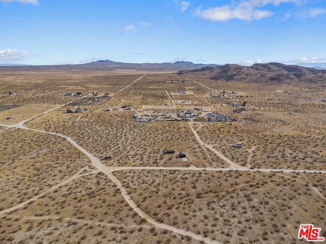 bird's eye view with a mountain view