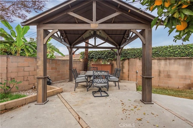 view of patio with a gazebo