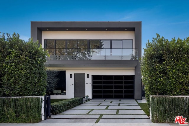 contemporary home with a garage