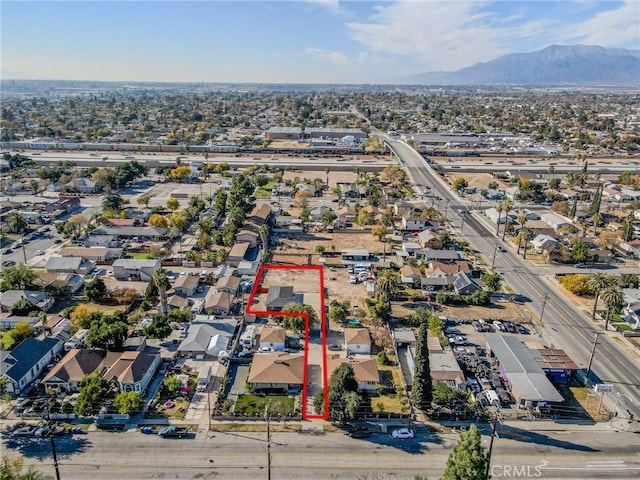 aerial view with a mountain view