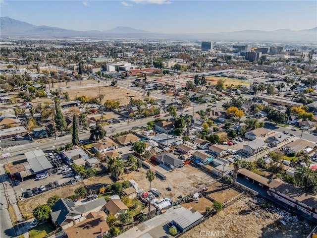 drone / aerial view with a mountain view