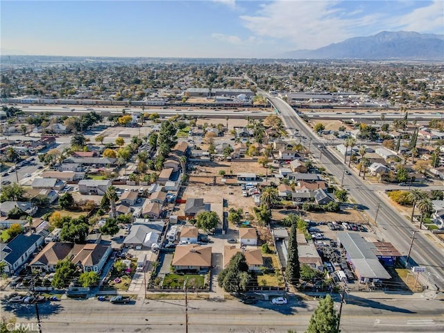 drone / aerial view with a mountain view