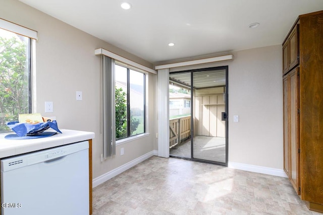 interior space with white dishwasher