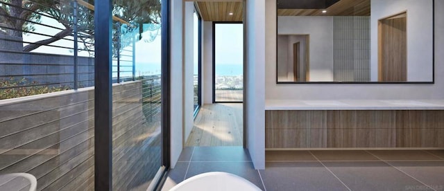 bathroom featuring wood-type flooring