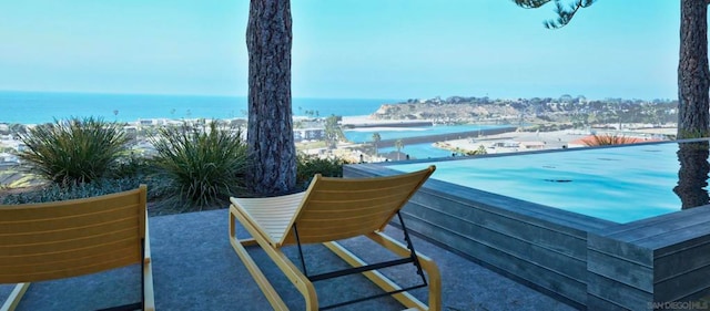 balcony with a water view