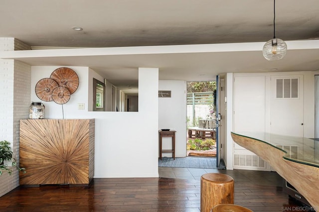 interior space featuring dark hardwood / wood-style floors