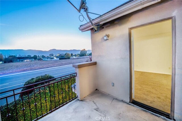 balcony with a mountain view