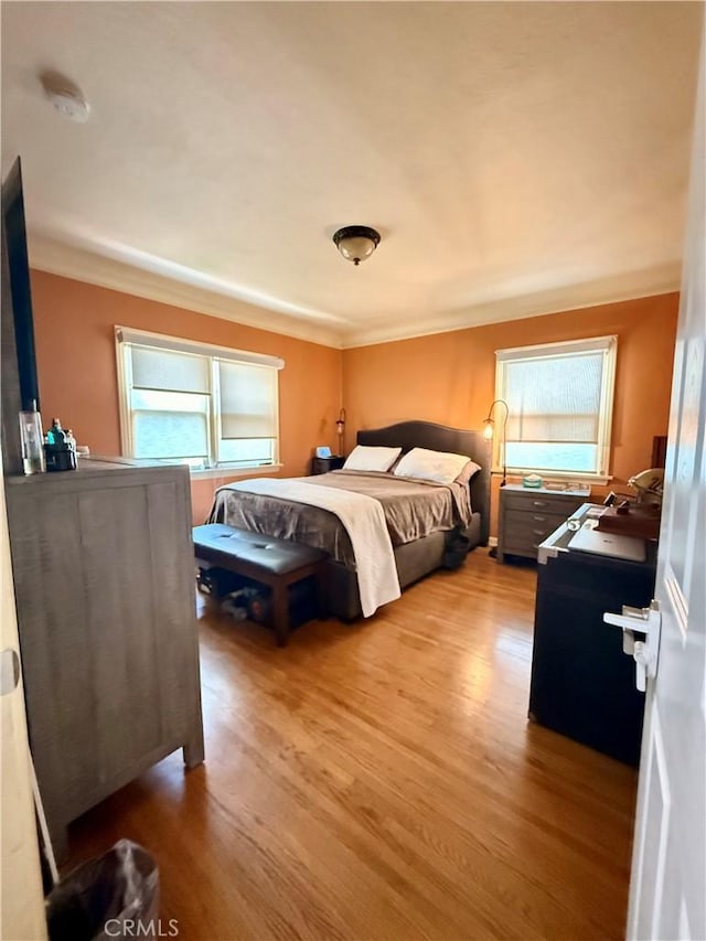 bedroom featuring light hardwood / wood-style flooring