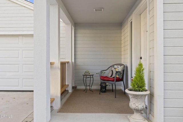 exterior space featuring a garage