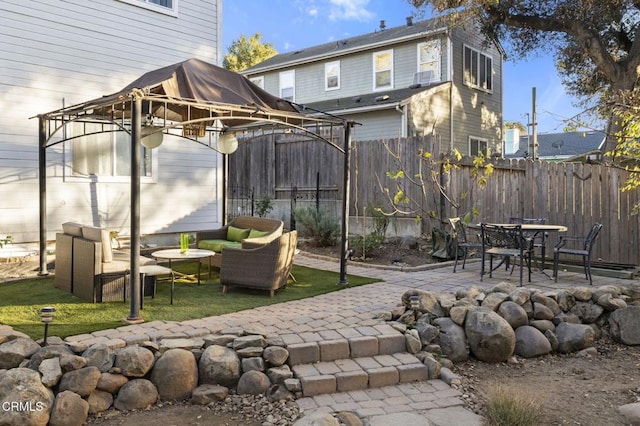 view of patio featuring outdoor lounge area