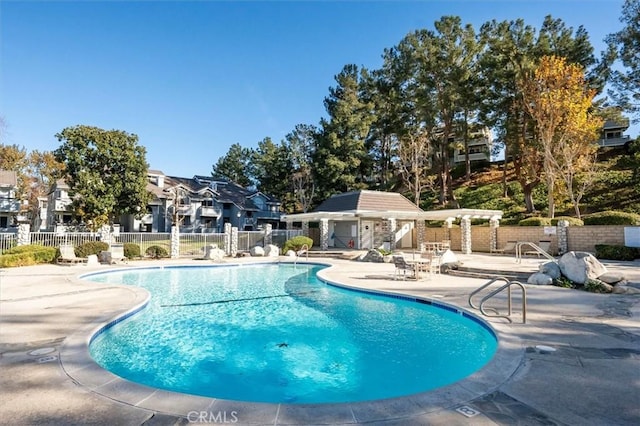 view of pool featuring a patio area