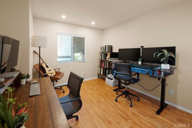 office featuring hardwood / wood-style floors