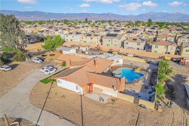 aerial view featuring a mountain view