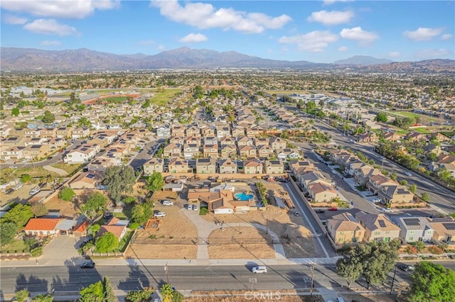 aerial view with a mountain view