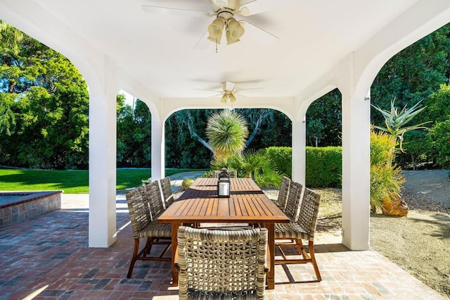 view of patio / terrace with ceiling fan