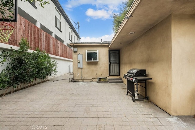 view of patio / terrace with area for grilling