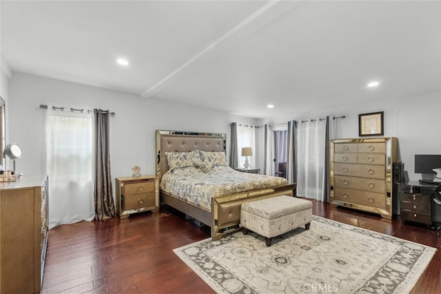 bedroom featuring dark hardwood / wood-style floors