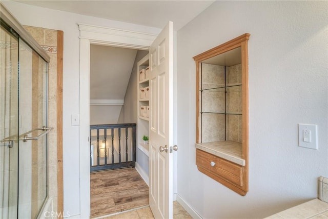 interior space featuring light tile patterned floors