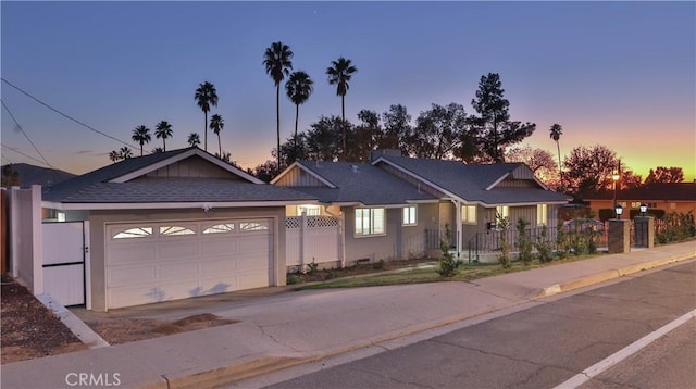 view of front facade with a garage