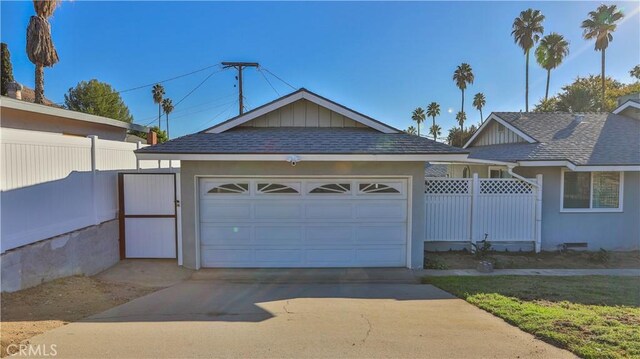 view of garage