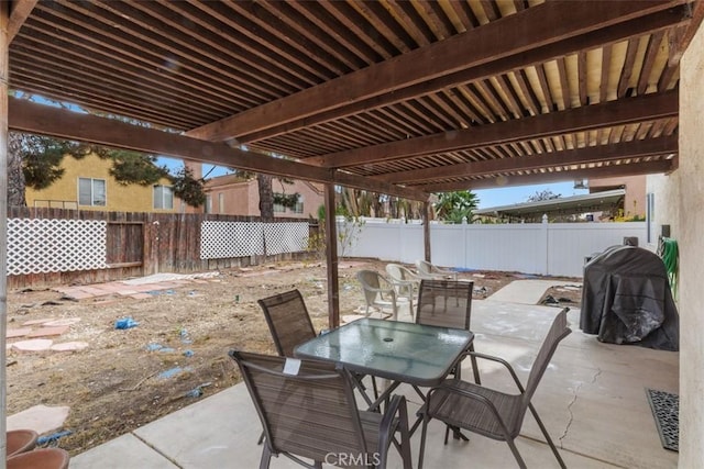 view of patio / terrace with a pergola and grilling area