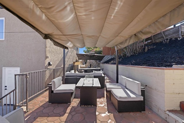 view of patio with an outdoor hangout area