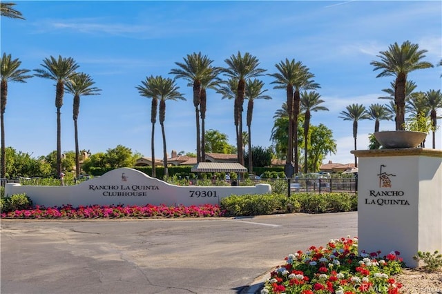 view of community sign