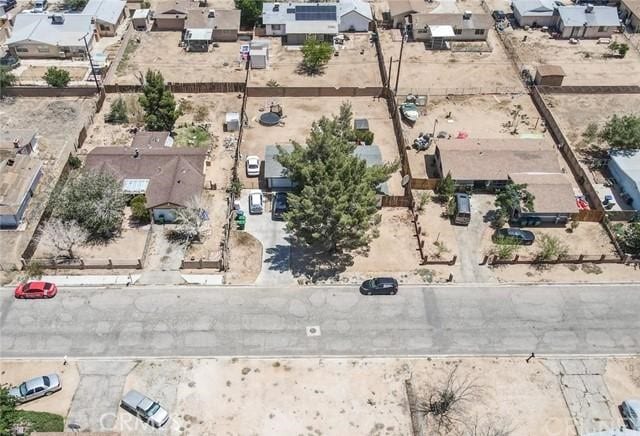 aerial view with a desert view