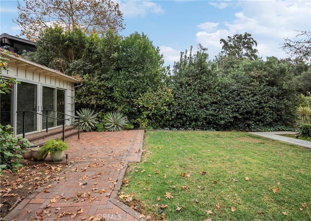 view of yard featuring a patio area