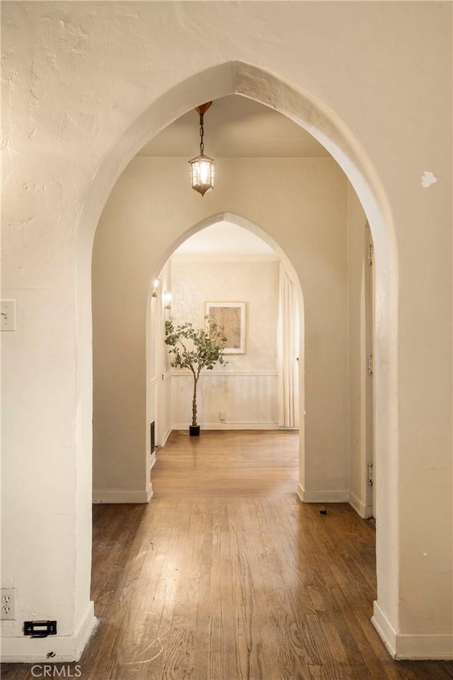 hallway featuring hardwood / wood-style floors