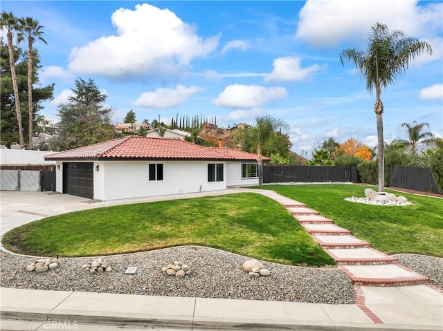 exterior space with a garage